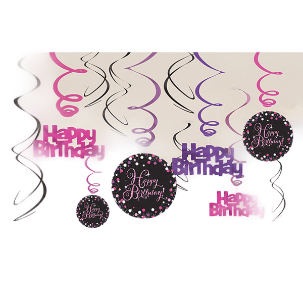 Swirl Decorations Sparkling Celebrations Pink